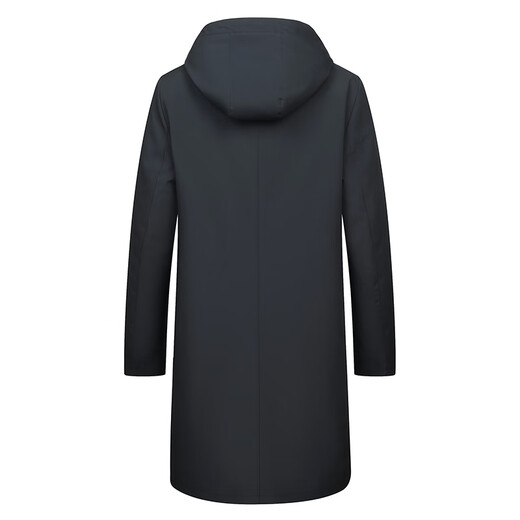 Caesars Pygie Mink Innen unten Herrenfell Nerzmantel Voller Nerkenhaube Nickelmantel Abnehmbarer innerer unten Navy xl