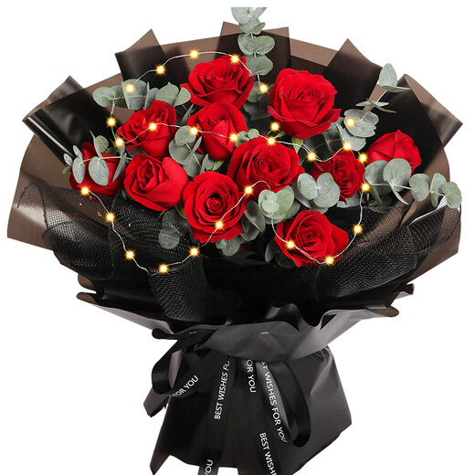 Aili Flowers 99 roses for girlfriend, wife, birthday flowers, date flowers, proposal, confession gift, flower shop delivery, 11 red roses bouquet (guaranteed compensation if not fresh)