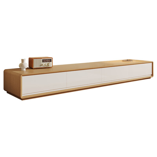 Pashaman Log Style Style Massivholz TV-Schrank Schrank Aufbewahrungsschrank integrierter Wand Wohnzimmer Haushalt Einfacher Bodenschrank 6189y [Log Style Solid Wood] 2,4-Meter-TV-Schrank Designer Neues Modell