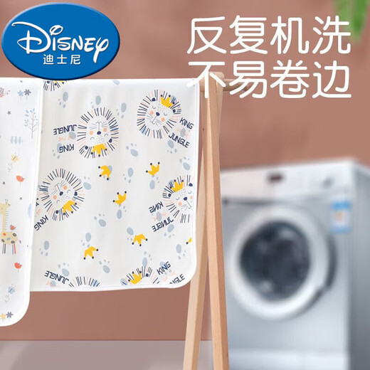 迪士尼（Disney）加厚隔尿垫婴儿尿布a类纯棉新生儿童防水床单双面可机洗水洗 [建议6-11个月]70*50cm 2条装[森林+国王]