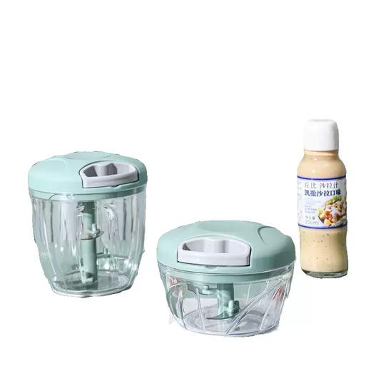 Yusenyi Large Garlic Artifact Kitchen Manual Meat Grinder Vegetable Cutter Home Garlic Multi-function Plug-In (Upgraded Version) Sakura Powder Medium Three Knives 1ml (Upgraded Version) Sakura Powder Medium Three Knife