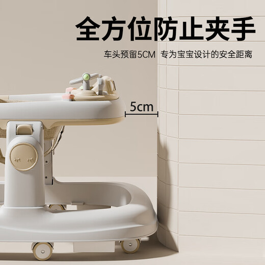 UICSS婴儿学步车三合一2024新款宝宝可折叠多功能防侧翻儿童可坐推车 旗舰版-灰色+音乐盘+脚步垫+推把 稳固防侧翻+一车三用