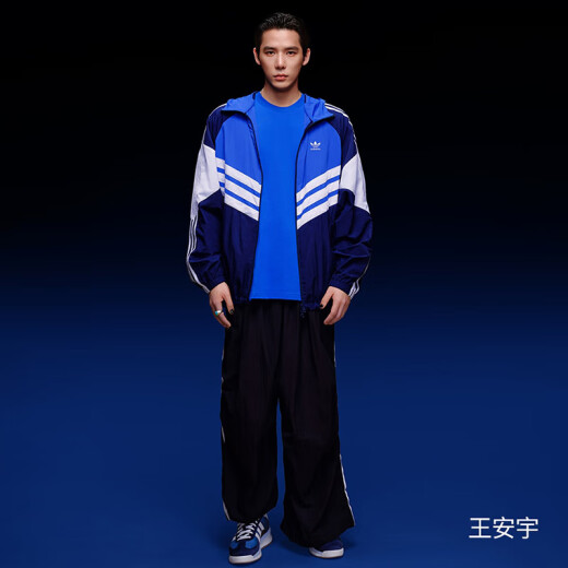 阿迪达斯 （adidas）三叶草男裤 2025夏梭织潮流时尚舒适休闲运动长裤 JW9896/黑色 L