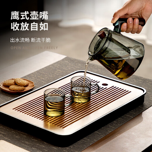 Niye Tea Set Complete Glass Teapot Set High Temperature Resistant Black Cup Six Gentlemen Justice Cup Household Kung Fu Tea Set