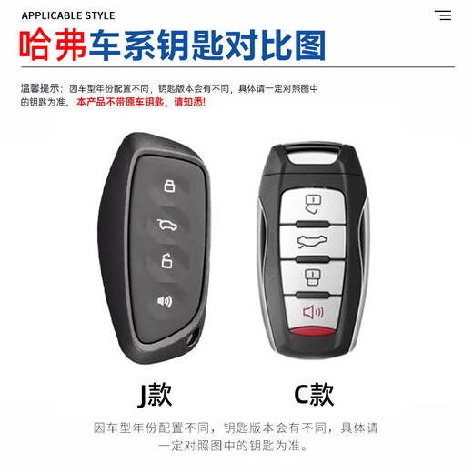 雷静2024款哈弗h6钥匙套24新款长城哈佛h6第三代国潮版车钥匙扣男壳包 C款-玄青枪【哈弗标金属皮扣】 哈弗H6/2018-2024款