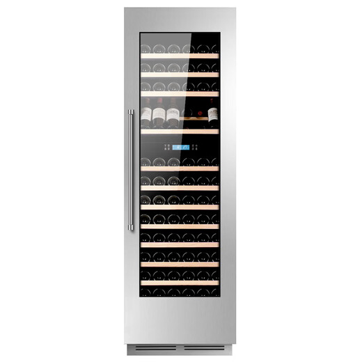 Faseeny ultra-thin fully embedded wine cabinet constant temperature wine cabinet embedded beverage tea cabinet home decoration supporting wine storage cabinet refrigerated fresh cabinet beer cabinet constant temperature and humidity cigar cabinet stainless steel door/dual zone wine cabinet 100 bottles