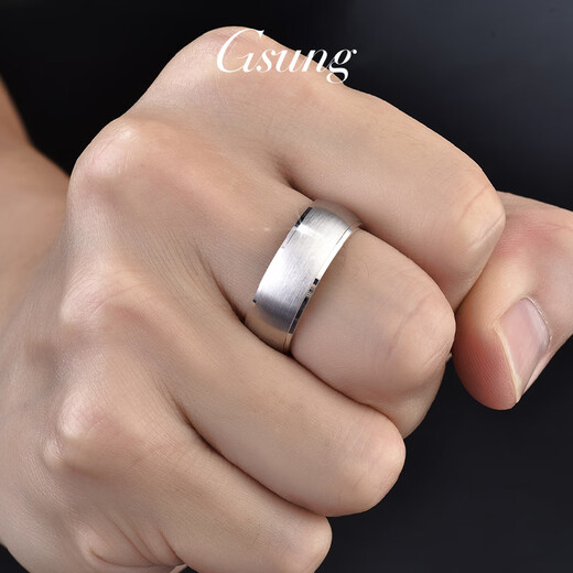 GsunG platinum ring for men PT950 new matte brushed curved ring, fashionable and elegant platinum ring for men and women. Priced by gram. Contact before bidding.