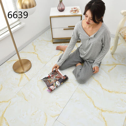 Vinoya Miethaus Internet Berühmtheit Renovierung und Renovierung PVC Selbstklebende Bodenfliesen verdickte Marmorins Schlafzimmer-Resistente Plastikpolster 6627 Steinmuster 60*60 cm