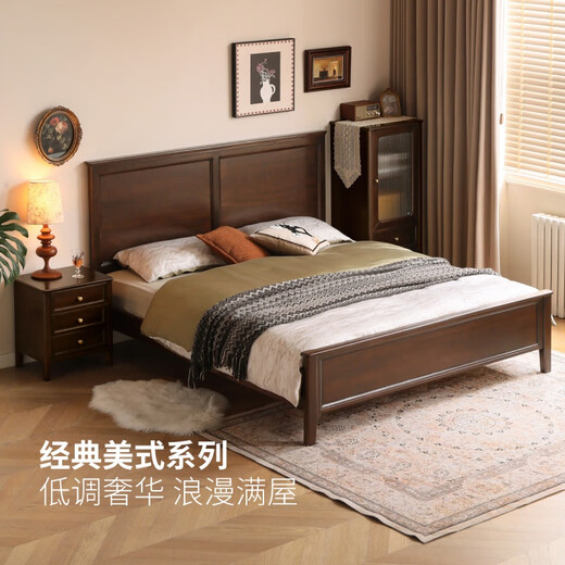 Genji Wood Language Solid Wood Bedside Table Home Simple Medieval Bedside Table American Retro Bedroom Drawer Storage Cabinet Poplar 0.48 Meter Bedside Table