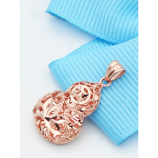 Fei Shengji purple gold pendant Kamasana Russian 585 14K rose gold plated double-layer hollow gourd gas gourd (single pendant)