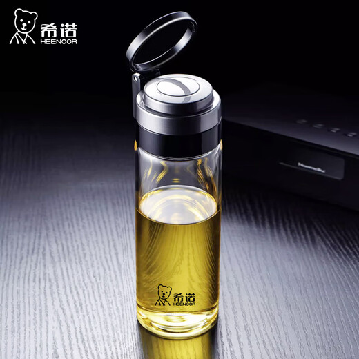 
Sino single-layer glass cup car-mounted men's large capacity portable tea cup with filter mesh thickened water cup XN-6075/6076 Glass cup: 6075-480ML+ cup set cup brush 360ML-695ML