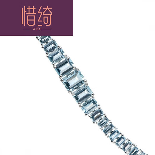 Xiqi noble square aquamarine 925 silver bracelet female palace elegant gemstone bracelet big birthday holiday gift day holiday gift