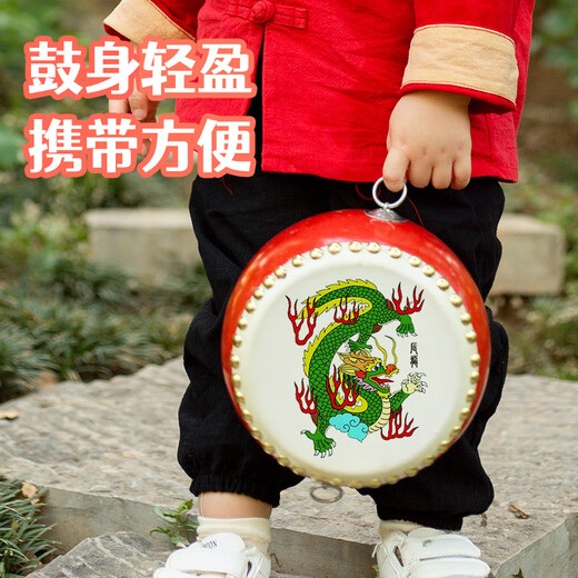 御马鼓儿童玩具牛皮鼓宝宝十二生肖小鼓乐器幼儿园手拍鼓小孩节奏击鼓