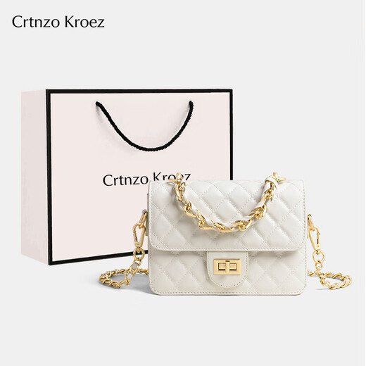Crtnzo Kroez Sitio web oficial Bolsa Bolsa para mujeres 2025 NUEVA BOLSA PEQUEÑA Crossbody Bag Cirtieno Cumpleaños Chino Día de San Valentín Regalo Bolso de mujer White-CK Regalo para mujer para novia y novia Senedor de alta gama de alta gama