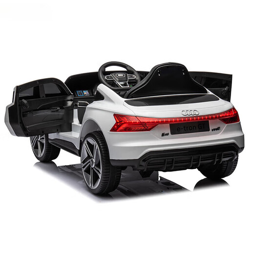 WORK BABY Audi genuine authorized children's electric car four-wheel sit-on remote control toy birthday gift for adults, babies and children, painted white/remote control/soft seat, electric drive