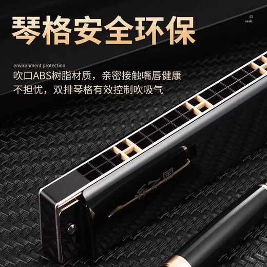 
Guoguang high-end harmonica German imported gong 28-hole polyphonic harmonica 24-hole stress adult beginner professional performance 28-hole stress C-tuning [gift high-end gift]