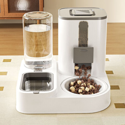 Raft core automatic cat feeder cat food and water two-purpose cat bowl dog bowl food bowl double bowl drinking and feeding device integrated cat bowl ceramic pet automatic drinking water feeding integrated sky blue + stainless steel bowl