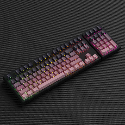 腹灵MK870Pro&MK-Pad 108键黑莓侧刻机械键盘三模黑曜石蓝牙有线无线蓝牙客制化电脑游戏办公 三模黑曜石（含MK-Pad）-黑莓侧刻 悦动红轴