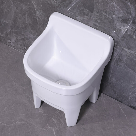 Lefit (lfte) bathroom ceramic mop pool balcony mop trough household Taiwan control large, medium and small mop basin courtyard mop pool 914 manual drain + faucet delivery to home
