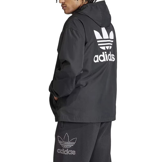 阿迪达斯（adidas）三叶草男装2024夏季新款运动休闲防风外套IR9852 黑色|IR9852 2XL