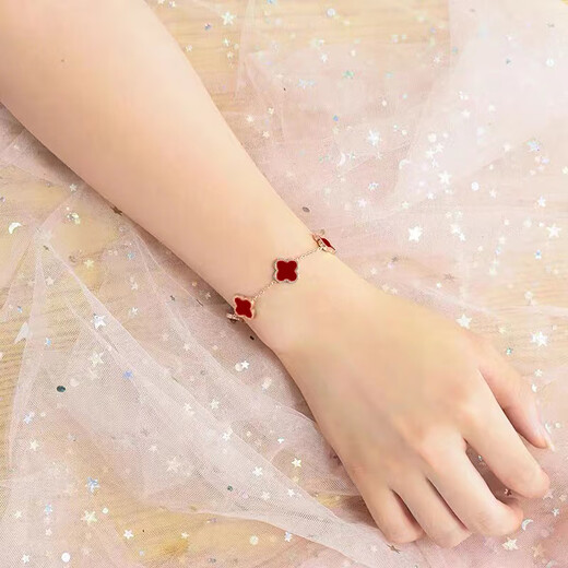 GATMEET Roman Holiday Bracelet Women's Stacked Four-Leaf Clover Bracelet as a Christmas, Valentine's Day, and Birthday Gift for Your Girlfriend and Wife Roman Holiday Bracelet + Black Four-Leaf Clover Bracelet