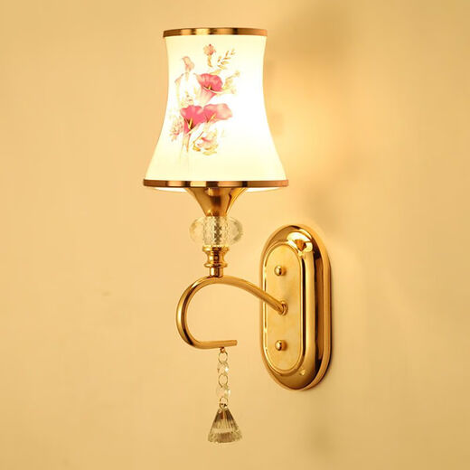 Yaotian remote control dimming wall lamp bedroom bedside lamp LED living room wall lamp hotel hotel stair corridor aisle lamp BD070-single head-cloth cover led warm light remote control dimming