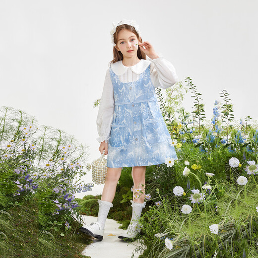 MiniPeace Children's Spring Girls' Shirt F2CAE1D21 White 110cm