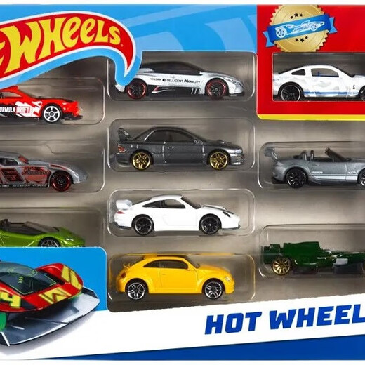HOT WHEELS (Random Style) Boys Spring Festival New Year Gift Racing Model - Hot Traffic Series Ten Vehicles 54886