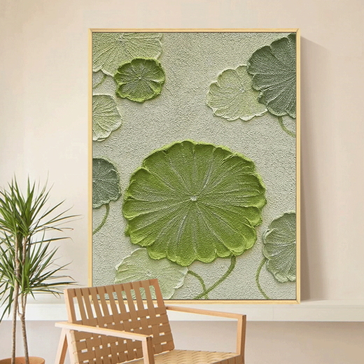 石英砂肌理画好运莲莲蓬国风diy数字油画手工填色材料荷花装饰画 qx12625肌理画【送全套绘画工具 30*40cm加厚实木内框 高亮颜料+