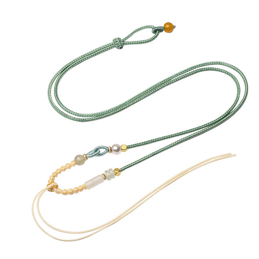 CHUXIANG hand-woven knotted jade pendant lanyard Guanyin Pixiu Jade Buddha pendant rope men and women necklace with rope silver gray B02-104 S19