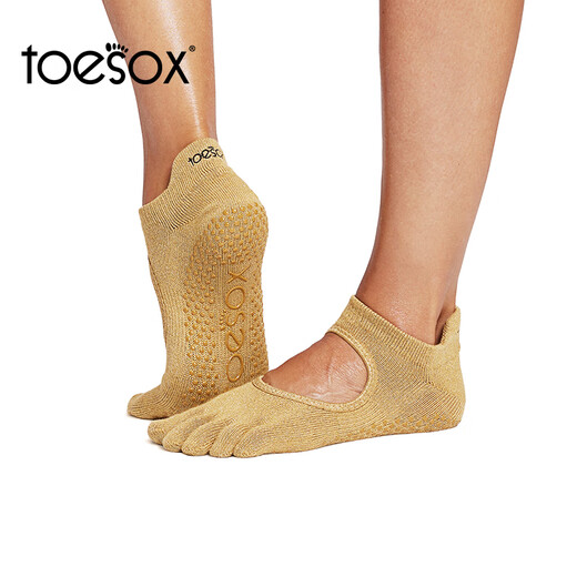 Toesox yoga socks toes socks non-slip Pilates dance non-slip particle sports socks toesox Bellarina gray black S (34~38 size)