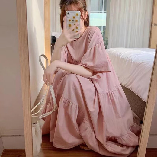 Yanting Eagle maternity dress summer long skirt Korean style European and American style summer hot mom fashion maternity dress women pink XL