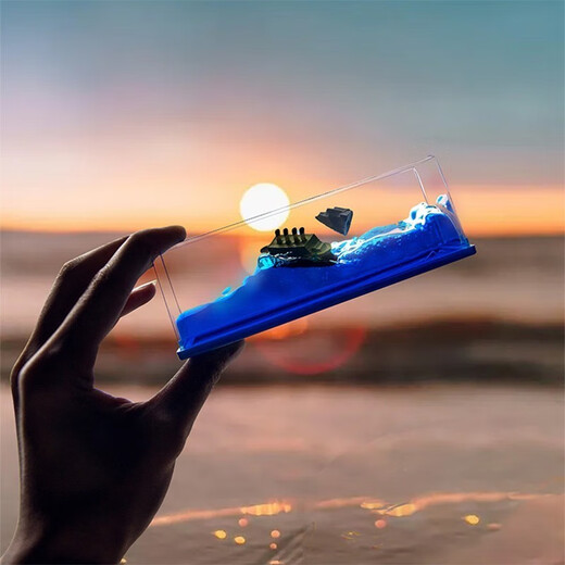 Zhizhen Friendship's boat never capsizes the boat drifting bottle ornaments to give birthday gifts to boys and girls friends. Graduation gifts for classmates. Riding the wind and waves + glowing base + gift bag greeting card color box