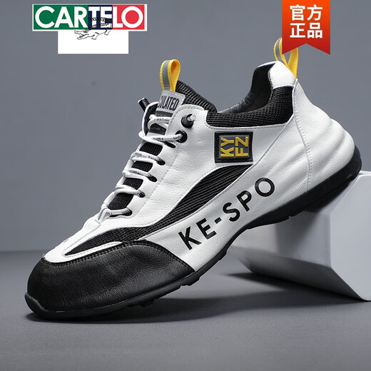 卡帝乐鳄鱼（CARTELO）老爹鞋男鞋欧洲站秋季新款小白鞋男士真皮包跟运动休闲鞋子男潮鞋 GR-9912白色(中*帮) 39  男款
