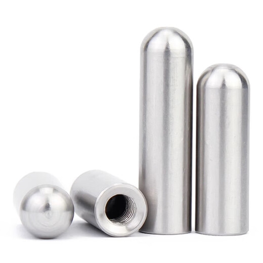 Jinchao 304 stainless steel internal thread round head cylindrical pin hollow pin with hole pin positioning pin M4M5M6M8M10M12 6*12*M4 (5 pieces)