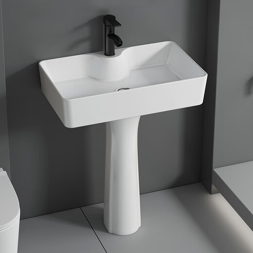 Dafify columna tipo lavavajillas Baño de cerámica Basina de lavado cuadrado Balcón Balcón Balcón de piso Pequeño apartamento de lavado 4837 Cuenca de vegetales más espejo