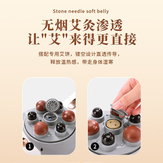 WayourCare Bianstone single-head abdominal kneading instrument massager wireless hot compress waist and abdomen simulates human hand kneading to reduce belly 2 pieces hot compress + massage