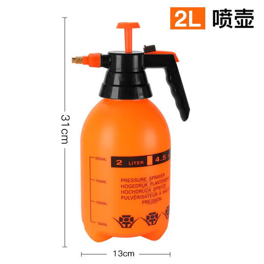 喷壶小型 消毒用气压喷壶喷雾瓶园艺家用洒水壶浇花用喷雾器小型 2L橙色