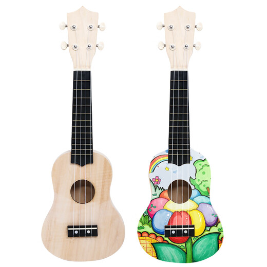 Fermin assemblé ukulélé bricolage Small guitare fait maison fait maison emballage de matériaux peints peint à la main Graffiti Bois grande quantité Consulter le service client 21 pouces