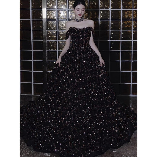 
Yunxiang Sihai Rental High-Custom Version 2024 Puffed Skirt Host Art Exam Banquet Adult Ceremony Annual Meeting Heavy Industry Toast Evening Dress XY01 Plus Skirt Support 10 XS