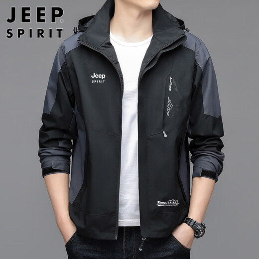 JEEP SPIRIT Jeep Jacket Men's Autumn and Winter Assault Jacket Men's and Women's Windproof Top Men's White Card 3XL