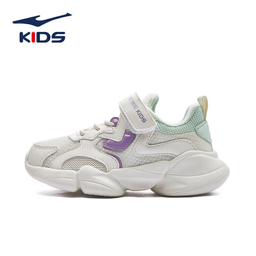 Hongxing Erke (ERKE) children's shoes, children's girls' regular jogging shoes, children's sports shoes 64122120096 Oak bud white/angelo purple 33