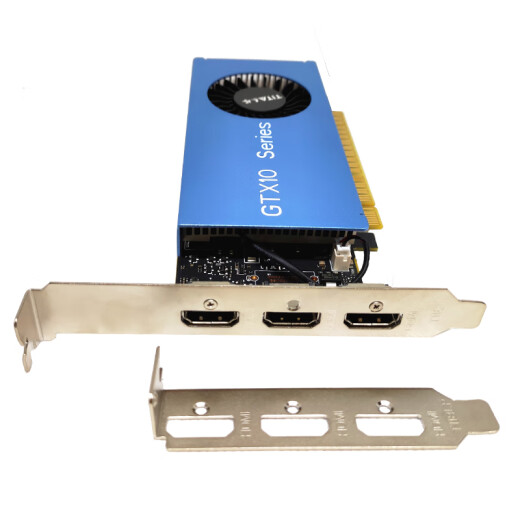 
Tita GTX1050/1050Ti/3050 3VGA/DVI/HDMI 2U half-height single slot multi-screen 3-screen stock trading graphics card large screen split screen splicing projection fusion small chassis GTX1050 2G 3HDMI