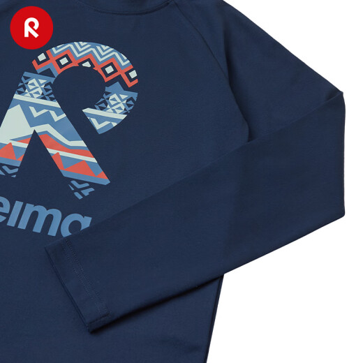 Reieima 2024 Herbst- und Winter neuer Stil für Männer, Frauen und Kindersportfeuchtigkeitsabsorption und schnell trocknend gedrucktes Strickauszug, langärmeliges T-Shirt 698B-Narrow Blue 164 cm