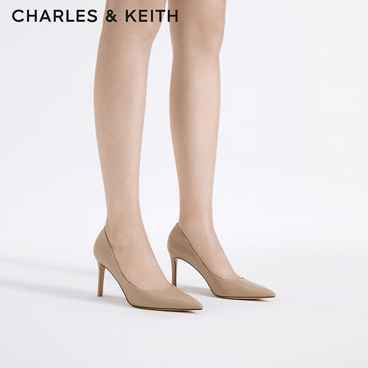 CHARLES&KEITH简约通勤尖头高跟鞋子女鞋休闲单鞋生日礼物女CK1-60280245-1 Nude肉色 37