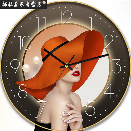 Montres, horloges murales, montres de salon de célébrités Internet à domicile, nouvelles horloges murales, à la mode, à grande valeur, horloges de quartz sans trou, 6636 cerfs, 14 pouces (35 cm) en verre incurvé