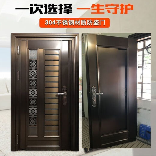 维诺亚304不锈钢单门高端韩式进户小区单元门家用防盗门推拉入户门中门 韩式门/一平方