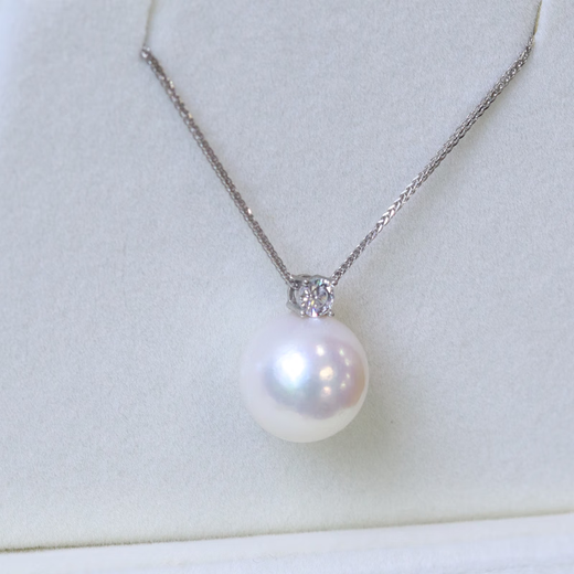 Pendant Freshwater Pearl 10-14mm Freshwater Edison Pearl Necklace Perfect Round Extremely Bright Micro S925 Silver Chopard Adjustable Chain 11-12mm x 45cm
