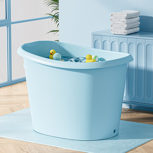 捷贝儿童洗澡桶宝宝浴桶婴儿洗澡盆泡澡桶大号可坐全身浴缸游泳桶家用 加厚米（0-15岁）+浴凳+洗浴大礼包