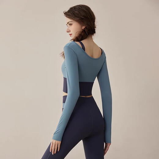 Youyou Yoga Wear Women's Outdoor Sports 2025 New Spring and Summer Slimming Fitness Pilates Training Wear Set 32023 Dan Purple Pink Set Non-Running Cup Chest Pad L (Recommended Weight 115-130 Jin Jin is equal to 0.5 kg)